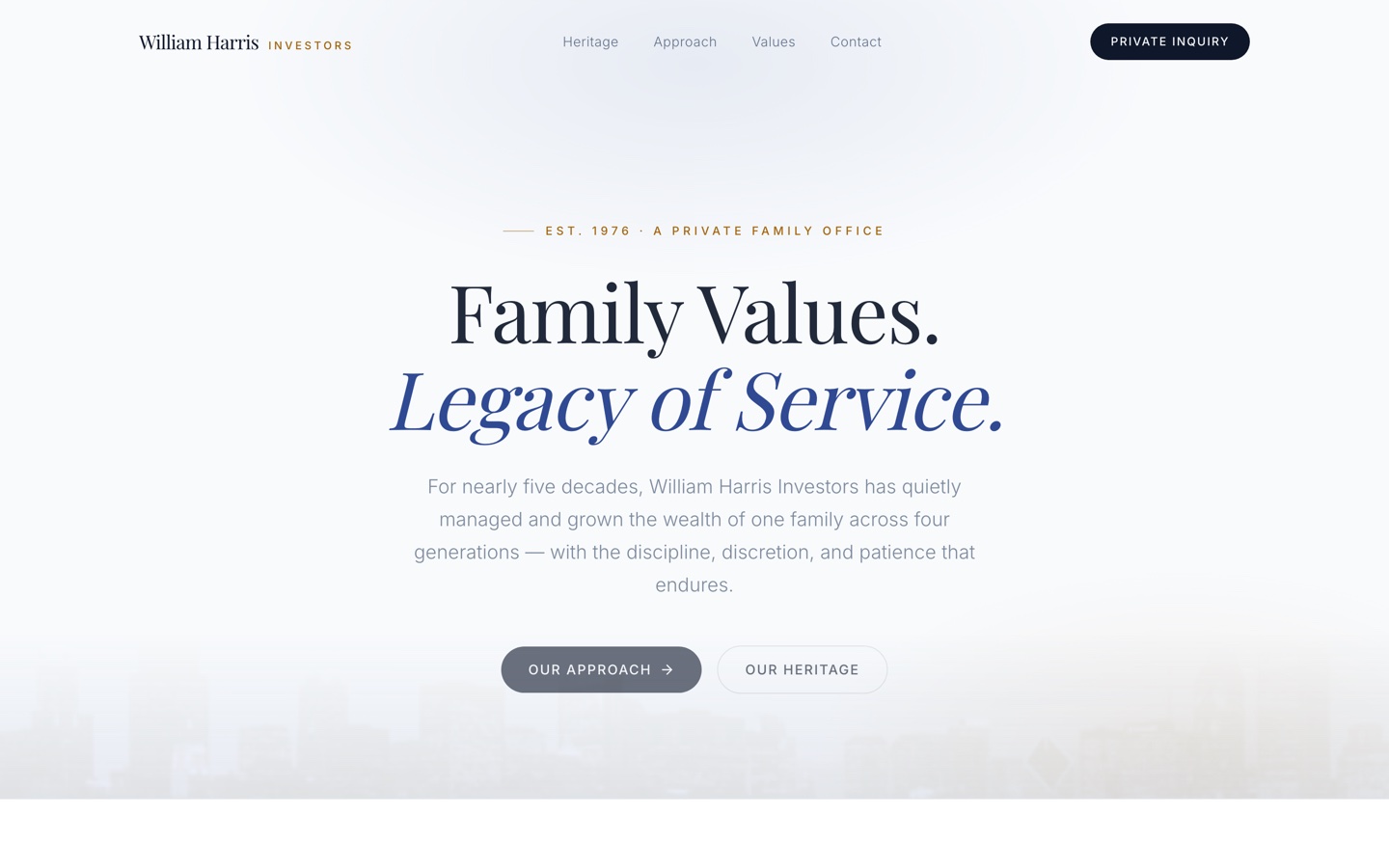 Investment firm website